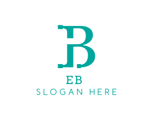 Modern Teal B Logo