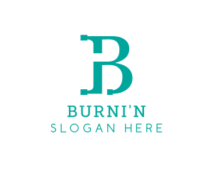 Modern Teal B logo design