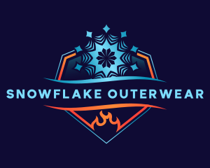 Flame Snowflake Thermal logo design