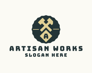 Craftsmanship - Blacksmith Hammer Construction Handyman logo design