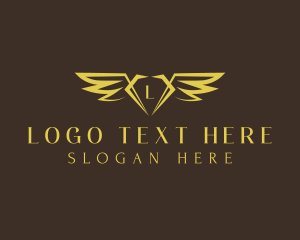 Precious Stone - Luxury Diamond Wing logo design