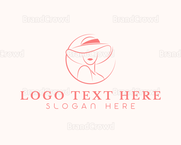 Lady Hat Fashion Logo