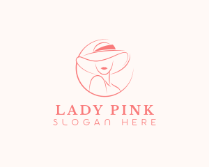 Lady Hat Fashion logo design