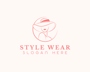 Lady Hat Fashion logo design