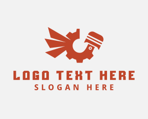 Toolbox - Red Piston Gear Wings logo design