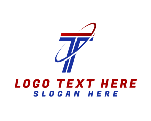 Modern Orbit Letter T Logo