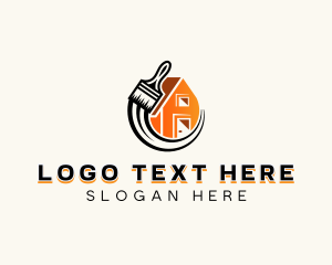 Repair - Paint Brush Home Renovation logo design