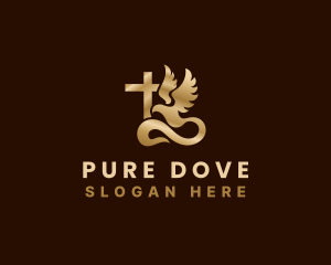 Dove Cross Christian logo design