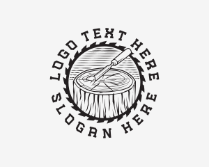 Log - Chisel Log Woodwork logo design