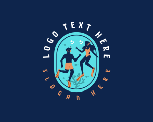 Snorkeling - Free Diver Snorkeling logo design