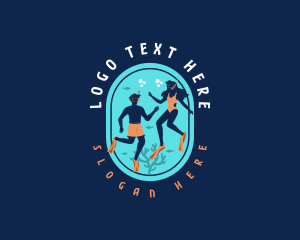 Free Diver Snorkeling Logo