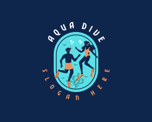 Diver - Free Diver Snorkeling logo design