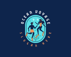 Free Diver Snorkeling logo design