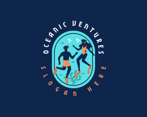 Free Diver Snorkeling logo design