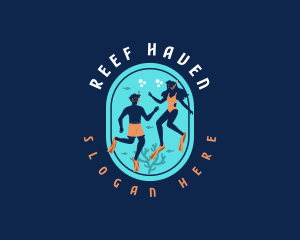 Free Diver Snorkeling logo design