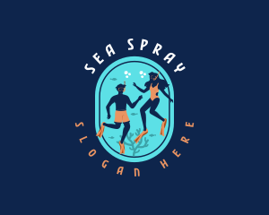 Free Diver Snorkeling logo design