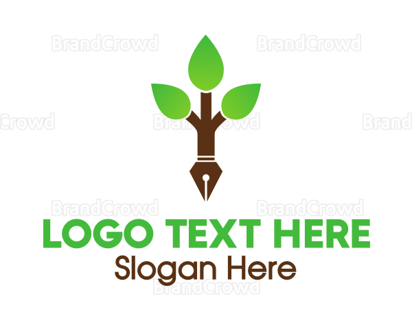 Pen Nib Tree Logo