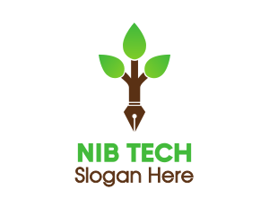 Pen Nib Tree logo design