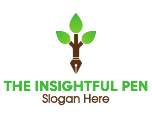 Pen Nib Tree logo design