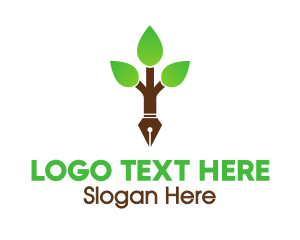 Pen - Pen Nib Tree logo design