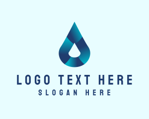 H2o - Gradient Water Droplet logo design