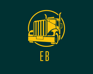 Transportation - Trailer Truck Vehicle logo design