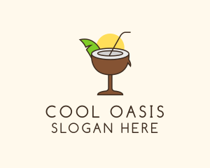 Refreshment - Tropical Coconut Drink logo design