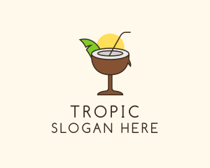 Tropical Coconut Drink logo design