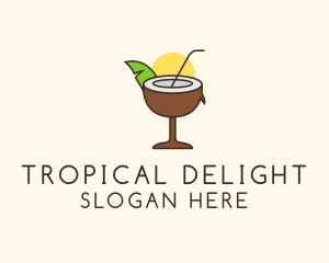 Tropical Coconut Drink logo design