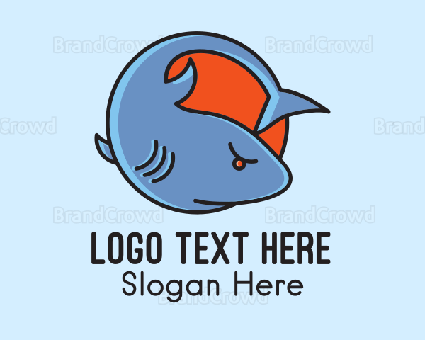 Angry Shark Cartoon Logo
