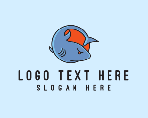 Angry Shark Cartoon Logo