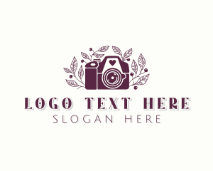 Vlog - Camera Floral Photography logo design