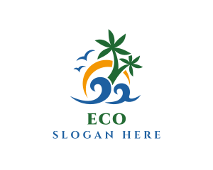 Ocean - Summer Beach Resort Wave logo design