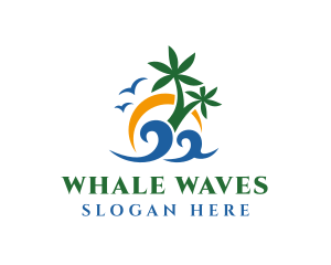 Summer Beach Resort Wave logo design