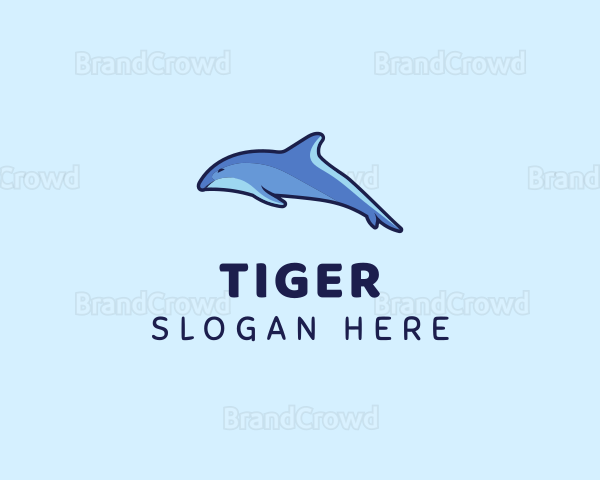 Swimming Wild Dolphin Logo