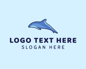 Swimming - Swimming Wild Dolphin logo design