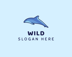 Swimming Wild Dolphin Logo