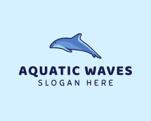 Swimming - Swimming Wild Dolphin logo design