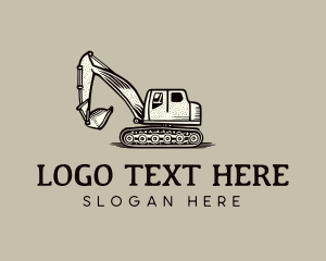 Vintage - Vintage Excavator Construction logo design