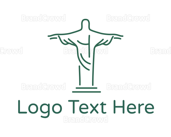 Christ Statue Outline Logo