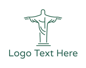 Rio De Janeiro - Christ Statue Outline logo design