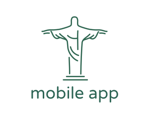 Christ Statue Outline Logo