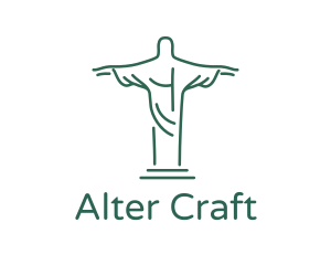 Christ Statue Outline logo design