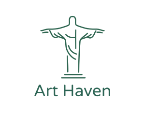 Christ Statue Outline logo design