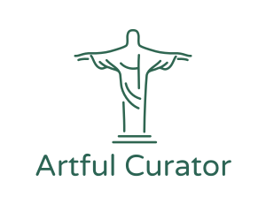 Christ Statue Outline logo design