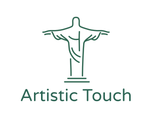 Christ Statue Outline logo design