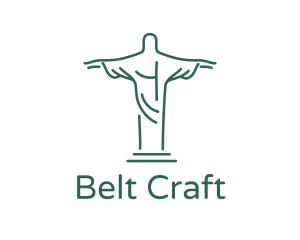 Christ Statue Outline logo design