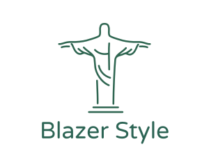 Christ Statue Outline logo design