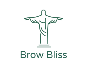 Christ Statue Outline logo design