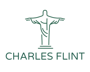 Christ Statue Outline logo design